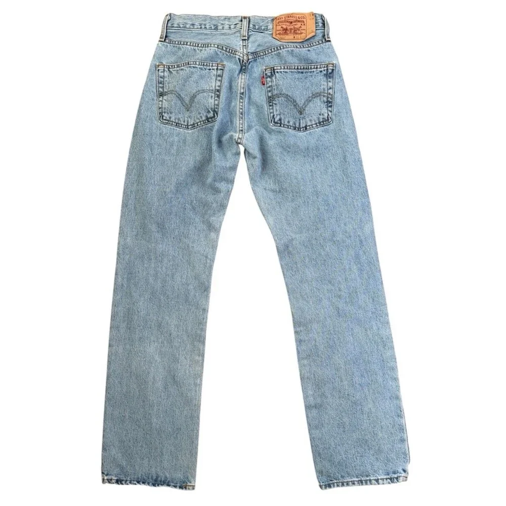 Levis Y2K 501 Original Fit Light Wash Button Fly Straight Leg Jeans Mens 30X32